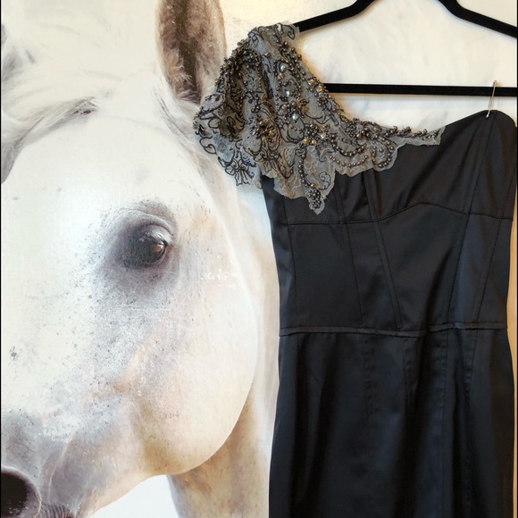 NWT Celebrity Mini Black Embellished Bodycon Dress - Picture 2 of 7